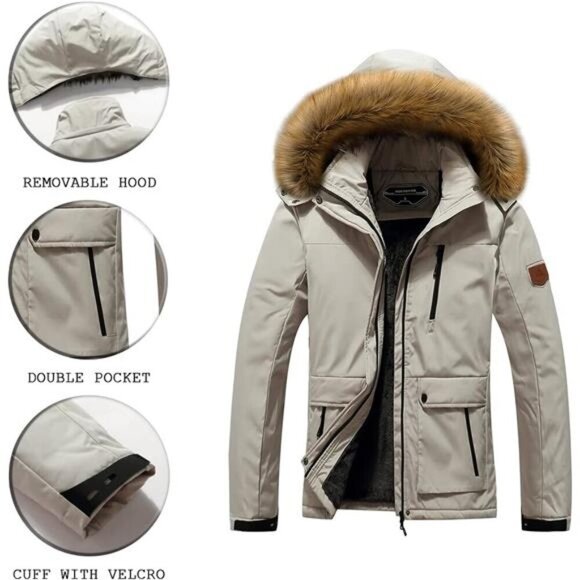 Women's Waterproof Ski Snow Jacket Winter Warm Hooded Snow Coat - Picture 5 of 8